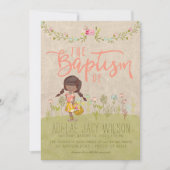 LDS DOOPUITNODIGING | Sweet  Floral Girl Kaart (Voorkant)