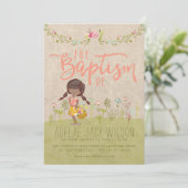 LDS DOOPUITNODIGING | Sweet  Floral Girl Kaart (Staand voorkant)