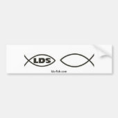 lds fish logo, right blank fish, lds-fish.com bumpersticker (Voorkant)