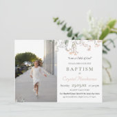 LDS Kerk van Jezus Christus Doop Bloemen Kaart (Staand voorkant)