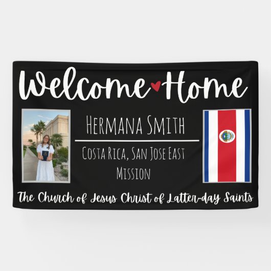 LDS Missionaire Homecoming Welkom Home Aangepast t Spandoek (Horizontaal)