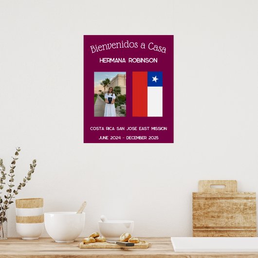 LDS Missionary Welcome Home Custom Spanish Poster (Keuken)