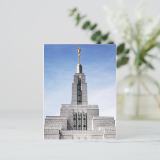 lds mormon draper et tempelspier briefkaart (Staand voorkant)
