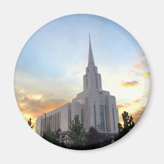 LDS-mormon Oquirrh Mountain Utah-tempel Magneet (Voorkant)