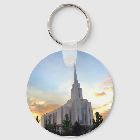 LDS-mormon Oquirrh Mountain Utah-tempel Sleutelhanger (Voorkant)