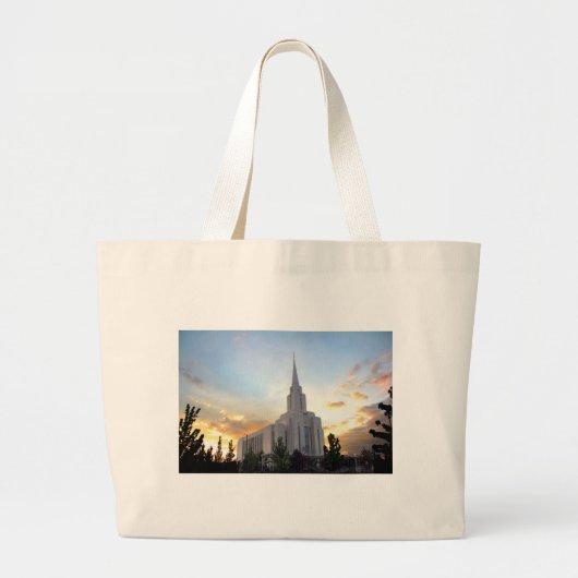 LDS mormoon Oquirrh Mountain Utah tempel Grote Tote Bag (Voorkant)
