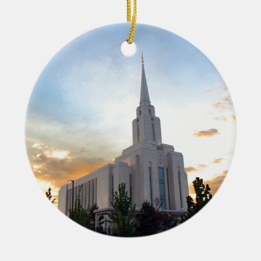 LDS mormoon Oquirrh Mountain Utah tempel Keramisch Ornament (Voorkant)