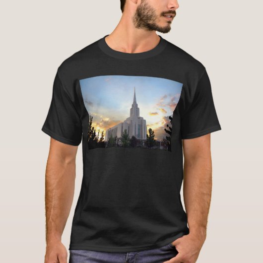LDS mormoon Oquirrh Mountain Utah tempel T-shirt (Voorkant)