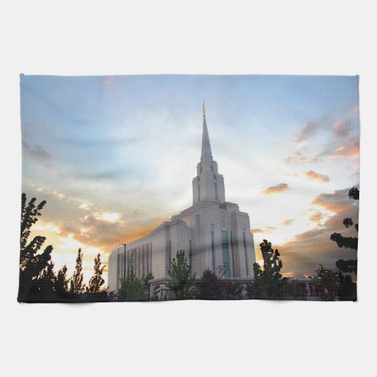 LDS mormoon Oquirrh Mountain Utah tempel Theedoek (Horizontaal)