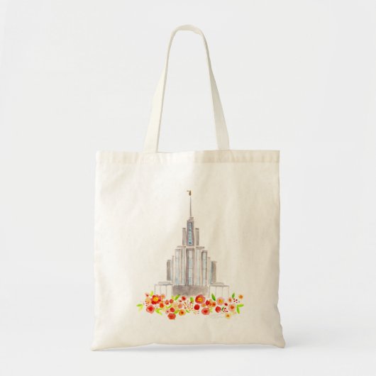 LDS Oquirrh Temple Waterverf kerkzak Tote Bag (Voorkant)
