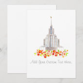 LDS Oquirrh Temple Waterverf nodigt baptisme uit Kaart (Voorkant / Achterkant)