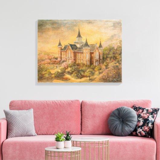 LDS Provo City Center Temple Canvas Afdruk (Insitu (Woonkamer))