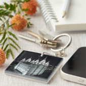 LDS Salt Lake City-tempel bij nacht Sleutelhanger (Voorkant Rechts)