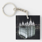LDS Salt Lake City-tempel bij nacht Sleutelhanger (Voorkant)