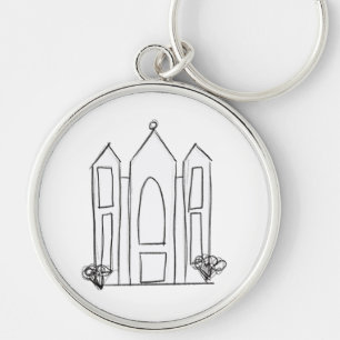 LDS Salt Lake City Tempel eenvoudig modern mormoon Sleutelhanger