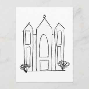 LDS Salt Lake City Tempel eenvoudige moderne mormo Briefkaart
