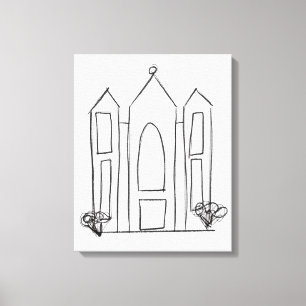 LDS Salt Lake City Tempel eenvoudige moderne mormo Canvas Afdruk