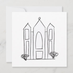 LDS Salt Lake City Tempel eenvoudige moderne mormo Feestdagenkaart