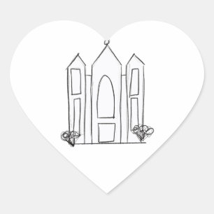 LDS Salt Lake City Tempel eenvoudige moderne mormo Hart Sticker