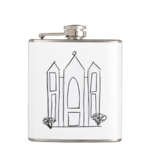 LDS Salt Lake City Tempel eenvoudige moderne mormo Heupfles