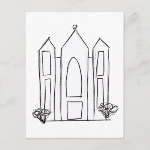 LDS Salt Lake City Tempel eenvoudige moderne mormo Informatiekaartje