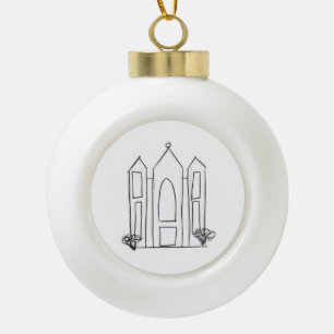 LDS Salt Lake City Tempel eenvoudige moderne mormo Keramische Bal Ornament