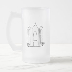 LDS Salt Lake City Tempel eenvoudige moderne mormo Matglas Bierpul