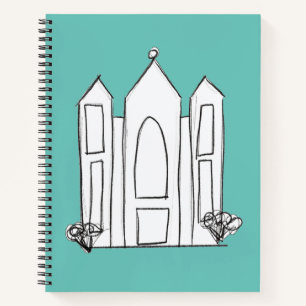 LDS Salt Lake City Tempel eenvoudige moderne mormo Notitieboek