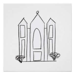 LDS Salt Lake City Tempel eenvoudige moderne mormo Perfect Poster