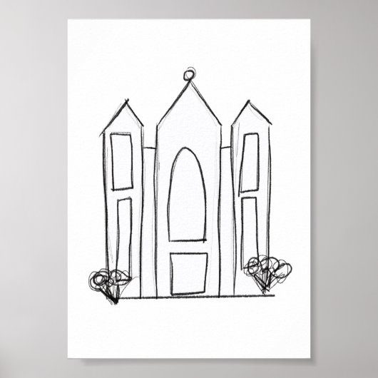 LDS Salt Lake City Tempel eenvoudige moderne mormo Poster (Voorkant)