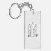 LDS Salt Lake City Tempel eenvoudige moderne mormo Sleutelhanger (Voorkant Links)
