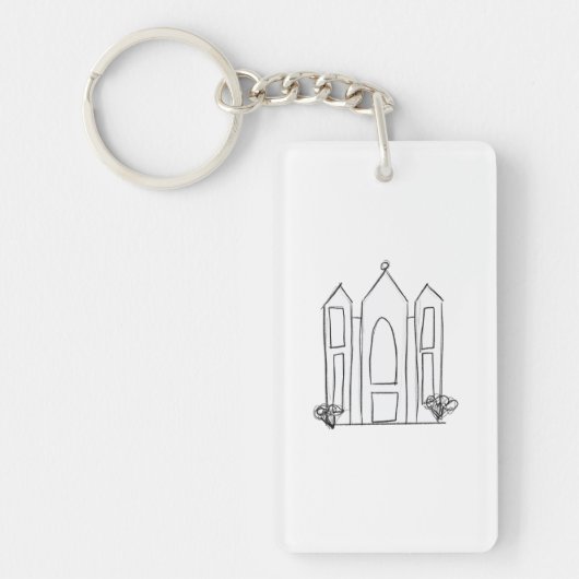 LDS Salt Lake City Tempel eenvoudige moderne mormo Sleutelhanger (Voorkant)