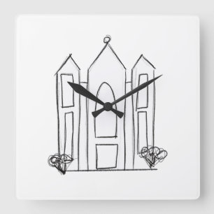 LDS Salt Lake City Tempel eenvoudige moderne mormo Vierkante Klok