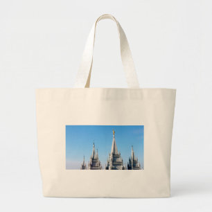 lds salt lake city tempel engel moroni grote tote bag