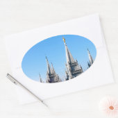 lds salt lake city tempel engel moroni ovale sticker (Envelop)