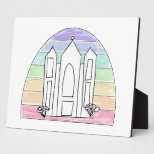 LDS Salt Lake City Tempel regenboog zonsondergang Fotoplaat