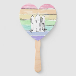 LDS Salt Lake City Tempel regenboog zonsondergang  Handwaaier