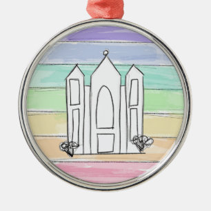 LDS Salt Lake City Tempel regenboog zonsondergang  Metalen Ornament