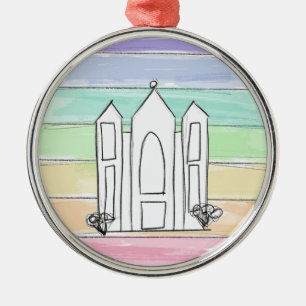LDS Salt Lake City Tempel regenboog zonsondergang  Metalen Ornament