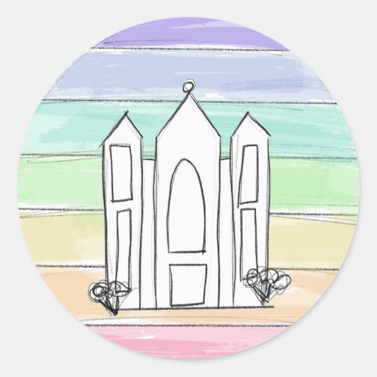 LDS Salt Lake City tempel regenboog zonsondergang  Ronde Sticker (Voorkant)