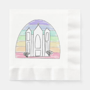 LDS Salt Lake City Tempel regenboog zonsondergang Servet