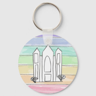 LDS Salt Lake City Tempel regenboog zonsondergang Sleutelhanger
