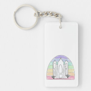 LDS Salt Lake City Tempel regenboog zonsondergang Sleutelhanger