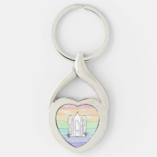 LDS Salt Lake City Tempel regenboog zonsondergang Sleutelhanger