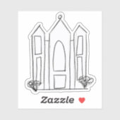 LDS Salt Lake City Tempel schets kinderen mormoon Sticker (Vel)