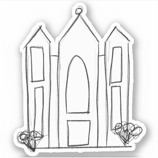 LDS Salt Lake City Tempel schets kinderen mormoon Sticker (Voorkant)