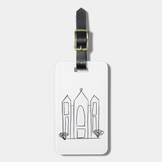 LDS Salt Lake City Temple eenvoudig modern mormon Bagagelabel (Voorkant verticaal)