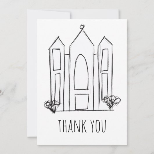 LDS Salt Lake City Temple eenvoudig modern mormon Bedankkaart (Voorkant)