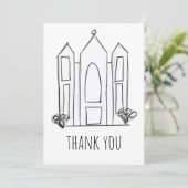 LDS Salt Lake City Temple eenvoudig modern mormon Bedankkaart (Staand voorkant)