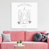 LDS Salt Lake City Temple eenvoudig modern mormon Canvas Afdruk (Insitu (Woonkamer))